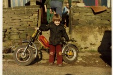 Next to my first motorbike - age 3 - Note the engine is on the floor Next to my first motorbike - age 3 - Note the engine is on the floor