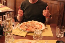 Finally at Mugello and Alex and I tuck into beautiful Italian Pizza