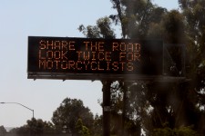 A welcome sign for motorcyclists