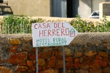 A home-made sign to the villages only hotel A home-made sign to the villages only hotel