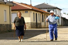Walking in the street, no cars around Walking in the street, no cars around
