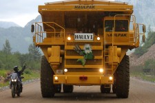 The media bus and me on the Tenere, suddenly I felt very small