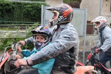 Kid join their Dad for the street ride