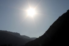 The sun was rising quickly and warming the roads The sun was rising quickly and warming the roads