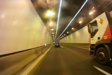 Big trucks - wet tunnels - not nice Big trucks - wet tunnels - not nice