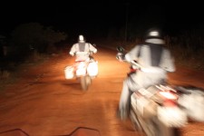 We had to do a bit of night riding on the dirt roads We had to do a bit of night riding on the dirt roads