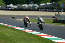 Hard on the brakes into turn 1 - Mugello Hard on the brakes into turn 1 - Mugello
