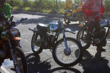 The classic bikes looked fantastic on the startline as the morning sun came up The classic bikes looked fantastic on the startline as the morning sun came up