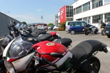 Usually no motorbikes are allowed inside Ducati, unless it's a Ducati - My loaned R6 didn't go down so well