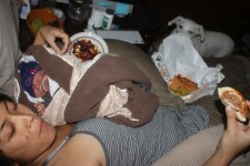 The good neighbors bring us massive sandwiches The good neighbors bring us massive sandwiches