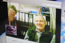 Mum and Dad Robinson get a look via Skype Mum and Dad Robinson get a look via Skype