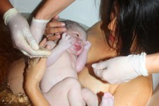 The first few seconds of life - he's got Daddy's skin The first few seconds of life - he's got Daddy's skin