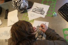 Putting the final touches to his 2nd sketch Putting the final touches to his 2nd sketch