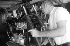 PJ working on the '54 Triumph PJ working on the '54 Triumph